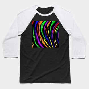 Rainbow Tiger Stripes Baseball T-Shirt